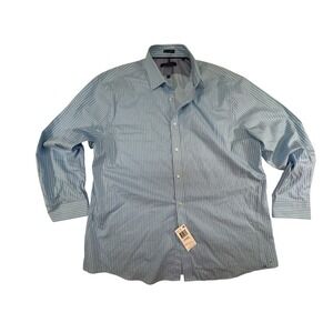 Tommy Hilfiger dress shirt Men's size 17.5 - 32-33 blue slim striped